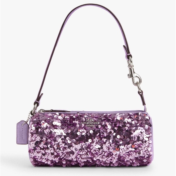 Coach Nolita Sequence Leather Barrel Small Bag Silver/ Lilac - Picture 1 of 16